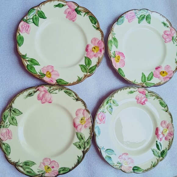 4 Franciscan Desert Rose 1940s small plates - Picture 2 of 11